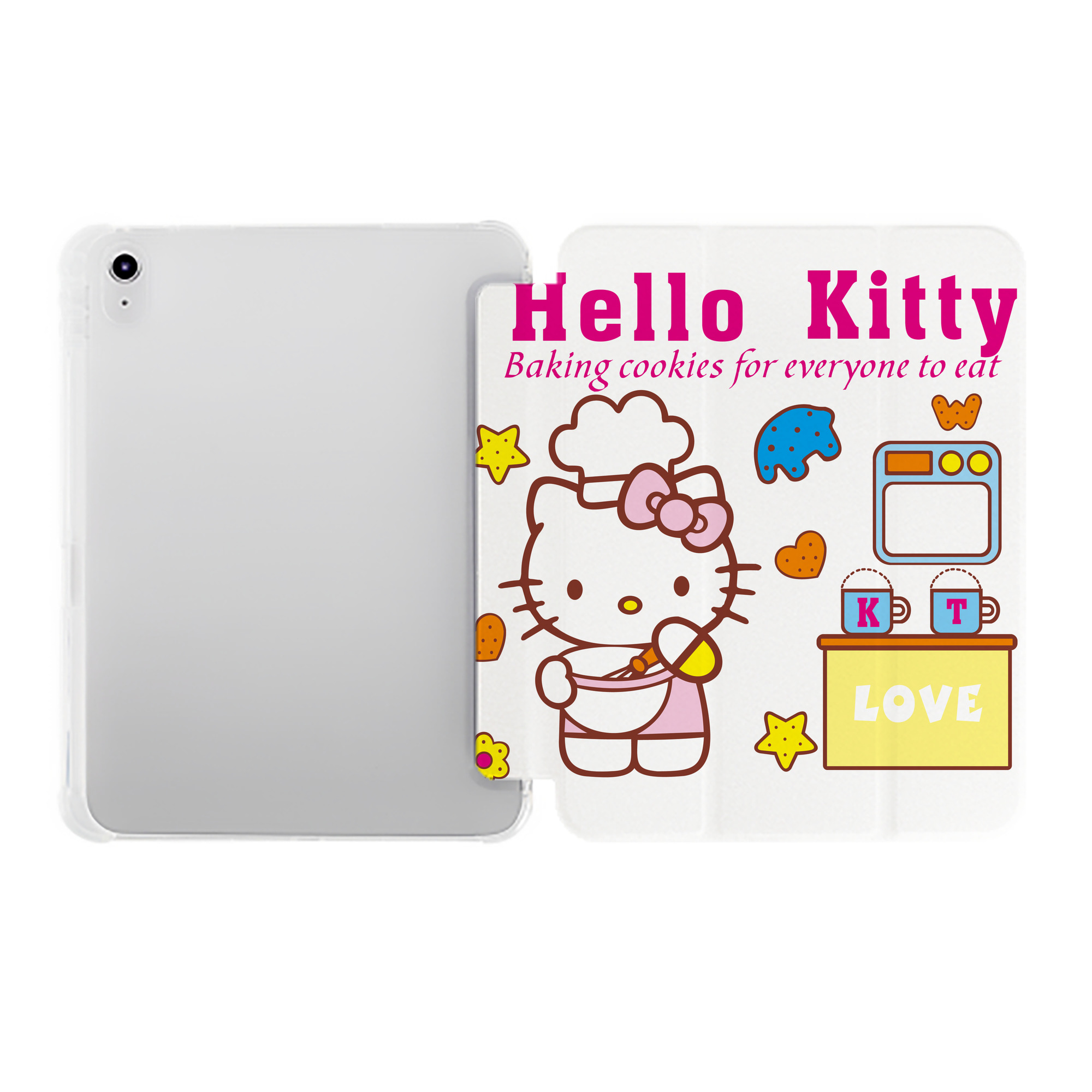 （画像用） Hello Kitty ハローキティ IPad ケース ペン収納付き 三つ折りスタンド PUレザー×シリコン 対応機種9.5/10.5/10.9インチ